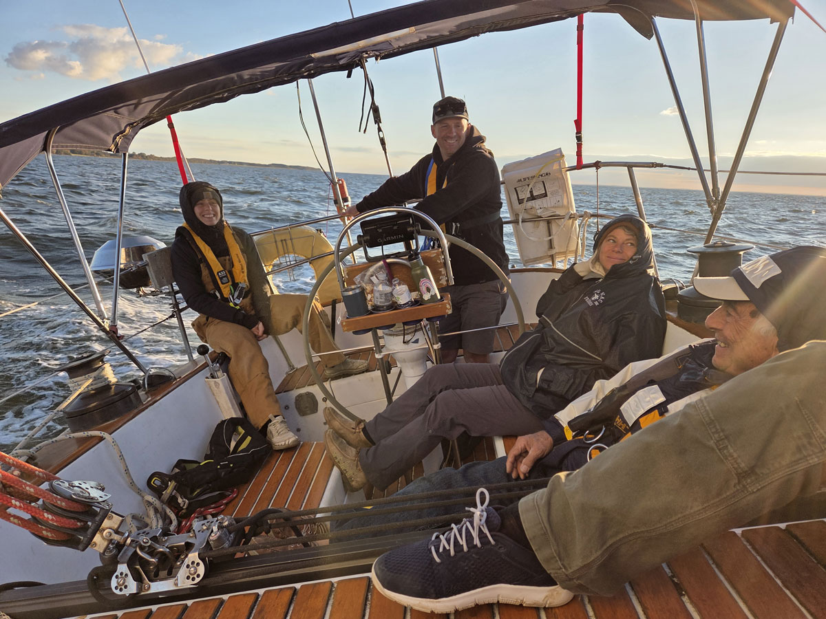 Kalevipoeg sailboat sailing in the Chesapeake Bay on her delivery to Block Island
